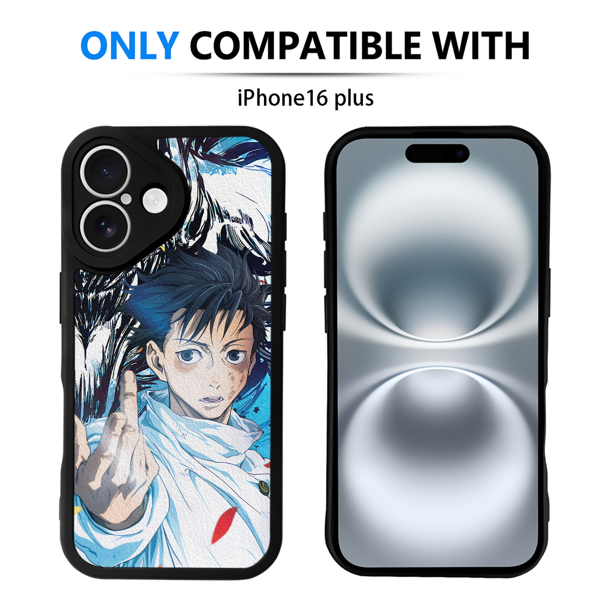 （画像用） 呪術廻戦 Jujutsu Kaisen 【iPhone 16シリーズ対応】シリコンスマホケース（レザー調） 材質：シリコン